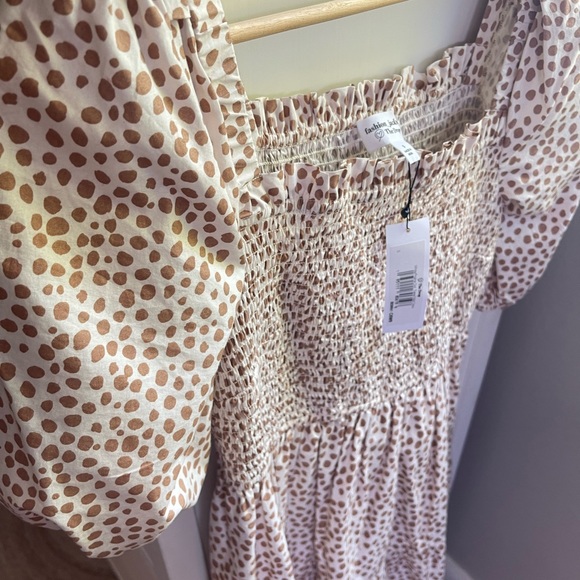 NWT Fashion Jackson x Amazon The Drop White Prairie Dot Midi Tiered Dress - Picture 5 of 12